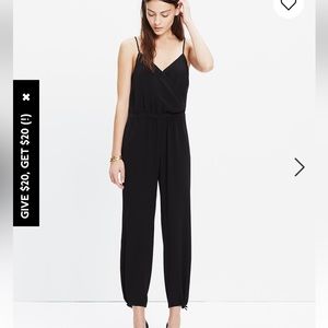 Madewell faux wrap cami jumpsuit size small